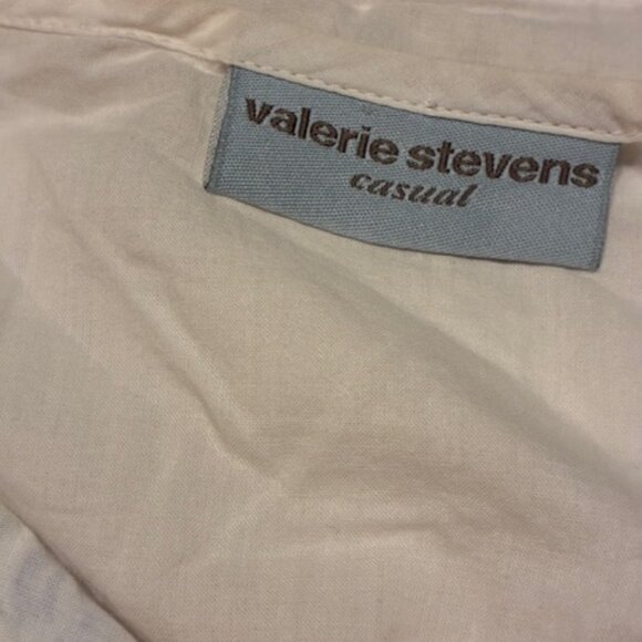 Valerie Stevens Women's 100% Cotton White Embroidered Peasant Boho Top Shirt XL - Picture 6 of 8